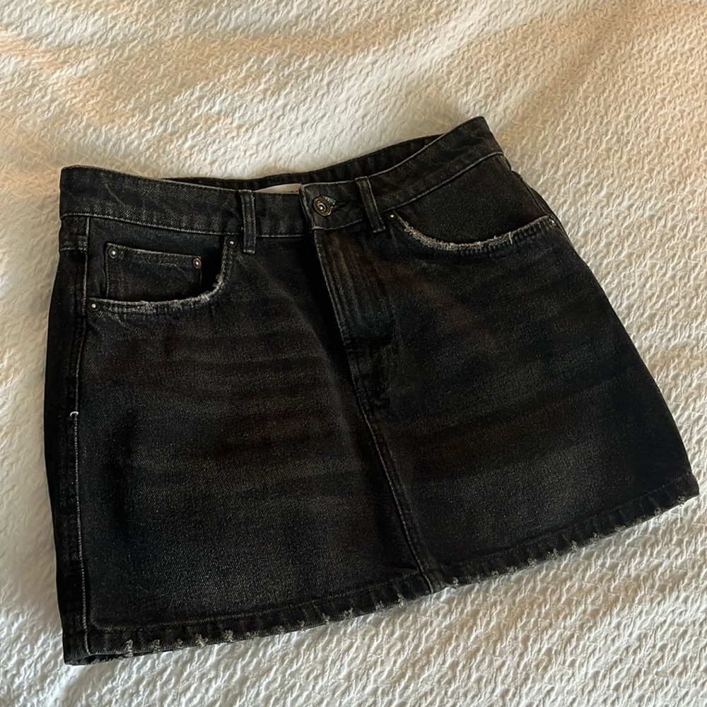 ZARA black denim skirt